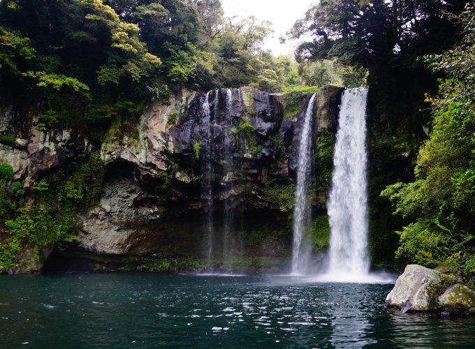 Wallpaper Jeju Island, Cheonjiyeon, Waterfall, 5K, Travel 324974975
